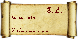 Barta Lola névjegykártya